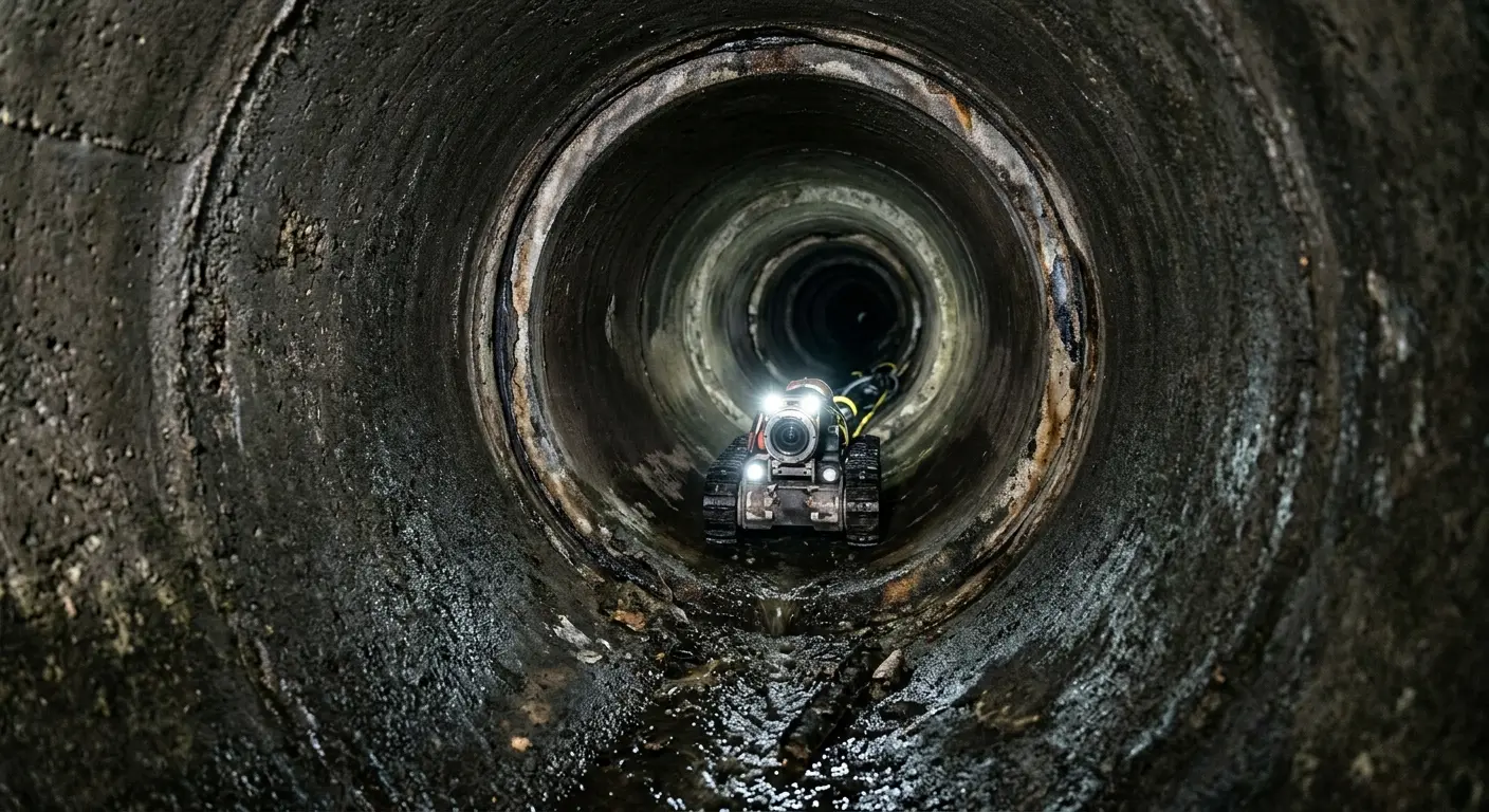 Robotic sewer camera inspecting pipe interior for Sewer Line Repair in Blytheville